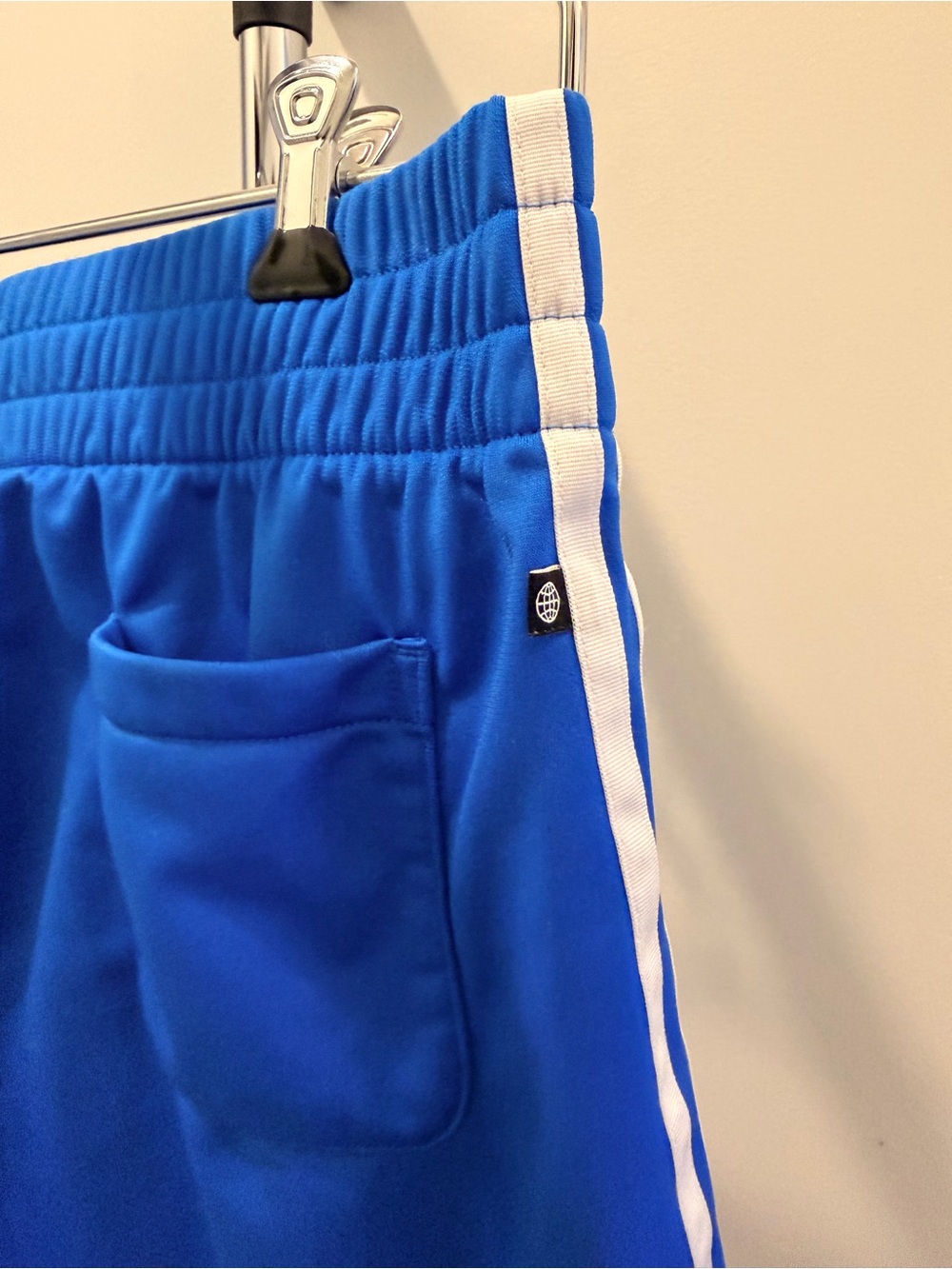 adidas Women’s Blue 3-Stripe Athletic Shorts - Picture 4 of 5